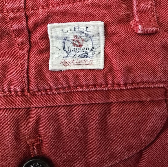 LRL Lauren  Jeans Co Womens 10 Red 100% Cotton Capri Preppy Casual chino - Picture 7 of 11